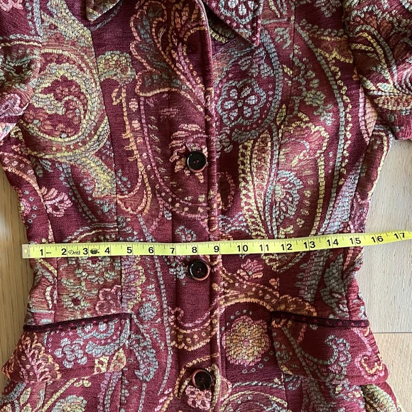 Etro Milano Burgundy Paisley Tapestry Jacket Size 42 Small - Picture 11 of 14